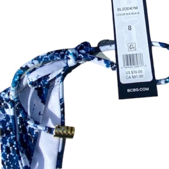 BCBGMaxAzria Snakeskin Printed Triangle Swim Set - Picture 9 of 11